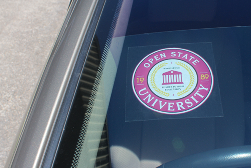 Static Cling Window Sticker (Car Sticker) - University Logo  